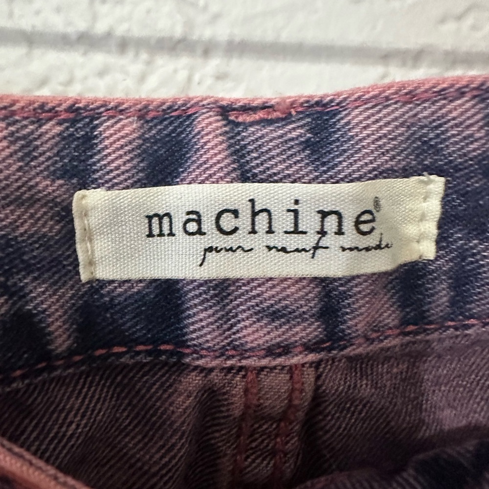Machine Distressed wide leg pink and purple wash jeans- Size 3 NWT - Picture 2 of 8